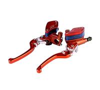 ACOGEDO Pair of 22mm Motorcycle Hydraulic Brake Pump Clutch Master Cylinder Lever Adjustable Anodized for Crafted Its and Master Aftermarket Enhancing Stable with Brake Quality (Orange)