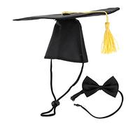ACOGEDO Pet Graduation Caps with Bow Tie Necktie Collar Dog Graduation Hats for Dogs and Small PetsBlack and Bow Adjustment Can According the Adjust You Can By of the Pet (Black)