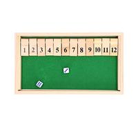 ACOGEDO Portable Dice Board Game with 12 Number Flip Tiles - Fun Wooden Game for Parties, KTV, Bars, and Tea Houses