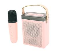 ACOGEDO Portable Karaoke Machine with RGB Lighting, Speaker, and 2 Microphones for Adults and Kids - Versatile and Fun (Pink)