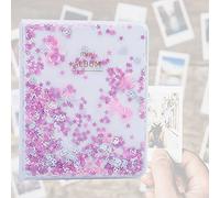ACOGEDO Quicksand Beads 64 Pockets 3 Inch Photo Book Album For Camera Photos() Small C Book AlbumPhoto AlbumMini AlbumPhoto Album For MiniPhoto For (Pink)