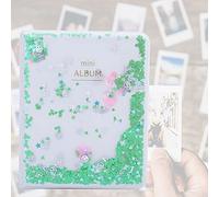 ACOGEDO Quicksand Beads 64 Pockets 3 Inch Photo Book Album For Camera Photos() Small C Book AlbumPhoto AlbumMini AlbumPhoto Album For MiniPhoto For (Green)