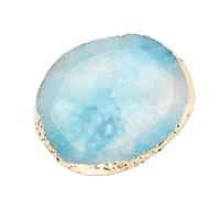 ACOGEDO Resin Stone Nail Art Palette with Golden | Smooth Texture for Easy Clean | Versatile Nail DIY Tool & Manicure Display Board | Green, Large (Blue)