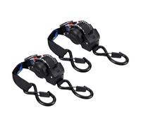 ACOGEDO Retracting Tie Down 2PCS Retractable Ratchet Straps for Truck and | retracting tie down Duty Locking Mechanism, Alloy Steel and Polyester Construction, Self Retracting Design, 1in x 10ft Length