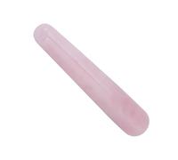ACOGEDO Rose Quartz Crystal Massage Wand for Facial and Body Relaxation Smooth Stick Massaging Tool Portable 100mm for Holistic Spa and Acupoint Therapy (Pinkish Crystal)