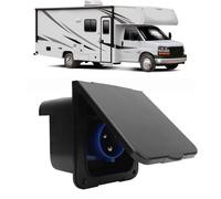 ACOGEDO RV Power Inlet Socket 3 Pin 32A Flush Mount Water Resistant Shore Power Receptacle for Motorhome Trailer - Stabilized Anti- Black (Black)