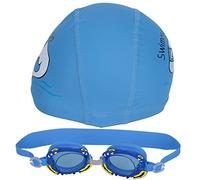 ACOGEDO S Swimming Goggles with -Fog Clear PC Lens and Nose Drag Cute Crab Cartoon for Kids Age 5-13 (Blue crab style)