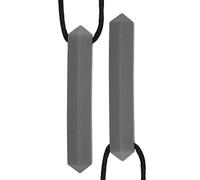ACOGEDO Silicone Teether Necklace Set - High Temperature Resistant & Chewing Pendant - Gray, Includes 2 PCS, Comfortable & Flexible Design (Gray gem Pendant)