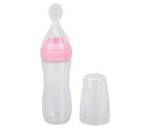 ACOGEDO Soft Silicone Food Feeder with Scale Design and Spoon for Elderly Patients - Easy One-Handed Operation, Patient Care Supplies, Blue (Pink)