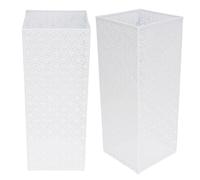 ACOGEDO Square Umbrella Stand Rack for Entryway, Hollow Metal Umbrella Holder Organizer for Home Office Hotel, for Canes Walking Sticks (White)