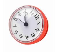 ACOGEDO Suction Wall Window Mirror Bath Shower Clock Bathroom Accessories Blue Arrange Your to to C Wall ClockBathroom ClockBath ClockShower ClockWaterproof Clock (Red)