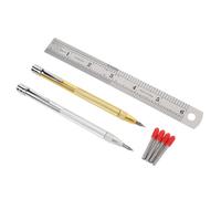 ACOGEDO Tungsten Carbide Tip Scriber Tool with Pocket Clamp/Holder - 2 Etching Pens, 4 Replacement Tips & Ruler for Glass & Ceramic Engraving