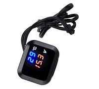 ACOGEDO Universal DC12V 3-in- Temperature Volt Meter with USB Charging Port and Night-Visible Blue-Red Backlight - Fit for ATV Scooter