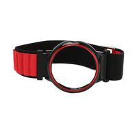 ACOGEDO Versatile Stretch Nylon Woven Loop Watch Band and Plastic Protective Bumper Case for Pixel Smartwatch - Adjustable Size in Black and White for Ultimate Comfort (Black Red and Black Red Case)