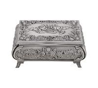 ACOGEDO Vintage Style Jewelry Box with Rose Carved Design - Zinc Alloy, Three-Compartment Jewelry Organizer for Rings, Earrings, Necklace, Ideal Storage Solution