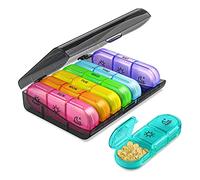 ACOGEDO Weekly Organizer 3 Times A Day Large 7 Day Daily Planner Container Case 21 Compartment Black Large for with to Sort Weekly You Fill Organizer 7 Designed (Colourful)