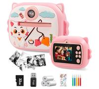 ACOHSY 2025 Kids Instant Print Camera with 32GB Card-1080P Children's Digital Camera with 3 Photo Paper Rolls, Christmas Birthday Gifts Toys for Girls & Boys Aged 4-12 Years