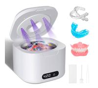 ACOHSY Ultrasonic Retainer Cleaner with UV Sterilisation,49kHz,4 Modes & LED Display,340ML for Retainers,Dentures, Aligners,Mouth Guards,Jewelry - Dental Pod Style