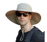 Acokac 【Oversize XXL】 Sun Hat for Men,【UPF50+Waterproof】 Wide-Brim Boonie-Hat Sun-Hat Fishing-Hat for Safari Hiking Beach Garden, XXL-Khaki, XL-XXL
