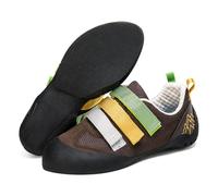 AcokU Professional Rock Climbing Shoes for Boy Girl, Youth Beginners Rock-Climbing Training Shoes, Climbing and Boulderin Sports Shoes,Brown,4 UK
