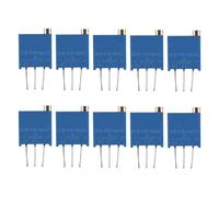 ACOLY 10 Pcs 3296W-204 Multi Turn Adjustable Potentiometer 200K Ohm Multiturn Trimmer Potentiometer Blue Adjustable Variable Resistor（200K）