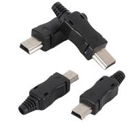 ACOLY 10 Pcs Mini USB Male Solder Plug USB Connector Head for DIY Data Cable Electronic Project Connectors Black