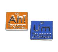 ACOLY 2 PCS Funny Chemistry Periodic Table Enamel Pins Badges for Lapel Backpack Jacket Hat Bag Buttons Craft Supply