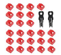 ACOLY 25PCS Red RJ45 Port Lock & Dust Blocker - Ethernet LAN Hub Non-Dust Cap with 2 Removal Keys