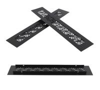 ACOLY 2PCS Matt Black Aluminum Alloy Louvered Air Vent Grille -50x250mm, with Mounting Screws for Doors, Cabinets & Wardrobes