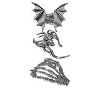 ACOLY 3-Pcs Metal Hair Clips for Women & Girls - Spider Net/Bat Hand/Skull, Non-Slip Spooky, Y2K Goth for Halloween & Christmas Parties