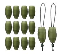 ACOLY 30PCS Elastic Rubber Connectors, Green Solid and Hollow Coarse Stop Bead Pole Tip Fishing Tackle Rigs, Carp Fishing Accessories