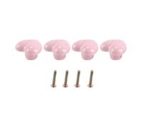 ACOLY 4Pcs Cute Chest Of Drawers Knobs Ceramic Cabinet Knobs Love Shape Door Pull Knob for Cupboard Drawer Kitchen Wardrobe (Pink)