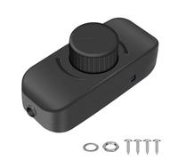 ACOLY Dimmer Switch, 220V-240V Trailing Edge Dimmer, Push ON/OFF Rotary Dimming, for Ceiling, Incandescent, Halogen Bulbs (Black)