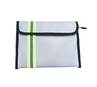 ACOLY Fireproof Document Bag, Waterproof Storage Bags with Zipper and Reflective Strip for Valuables Passport Documents Money (23x18cm, grey)