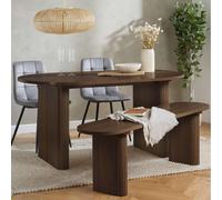 Acomoda Textil Axel Oval Fluted Dining Table With 2 Chairs And Bench