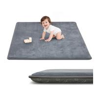 ACOMOPACK Extra Large Baby Play Mat, 3cm Thick Memory Foam, 180 x 200 cm Non-Slip Soft Plush Activity Mat for Tummy Time & Crawling (Grey)