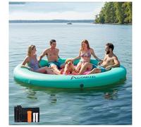 ACOMUZI 10FT Water Hammock Inflatable Floating Dock, Round Floating Ring Lake Floats for Adults, Heavy Duty Pool Float Raft for Ocean and Lake, Mint Green Pink