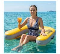 ACOMUZI Inflatable Floating Chair for Lake, Thick Drop Stitch PVC Floating Pool Chair, Pool Float Chair with Cup Holder, Heavy Duty Lake Floats for Boat, Pool, River Included Pump