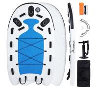 ACOMUZI Inflatable Water Rescue Sled, Drop-Stitch PVC Jet Ski Rescue Board Inflatable Bodyboard, Yellow Emergency Equipment for Lakes/Oceans/Rivers, 73×39×4 Inch (White+Blue)