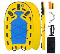 ACOMUZI Inflatable Water Rescue Sled, Drop-Stitle PVC Jet Ski Sled Board, Rapid Inflation Emergency Equipment for Lakes/Oceans/Rivers, Yellow