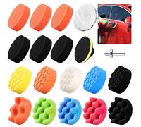 ACONDE Car Polishing Pads for Drill: 16Pcs 3Inch Polisher Adapter - Soft Buffing Pads for Sedan Truck SUV Electric Vehicle Motorcycle