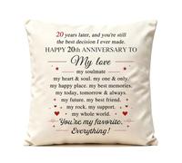 Aconesong 20th Wedding Anniversary Throw Pillow Cover Gift for Wife Husband