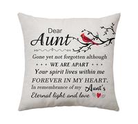 Aconesong Aunt Memorial Gifts Sympathy Gift Bereavement Cushion Cover Gift for Who Loss of Auntie In Memory of Aunt Gift Passed Away Keepsake Decorative Pillow Cover 45 x 45 cm (Aunt)