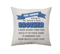 Aconesong Best Brother Gifts Cushion Cover for Brother Birthday Gifts, To My Brother Gifts from Sister Brother Home Decoration Keepsake for Brother Christmas Father's Day Graduation Party (Brother)