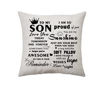 Aconesong Inspirational Cushion Cover for Son - Birthday, Christmas, Graduation, Wedding Gift from Mum and Dad