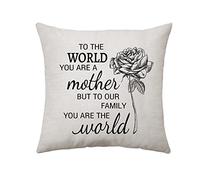 Aconesong Mum Appreciation Gifts From Daughter Son to Mum To The World You Are A Mother But To Our Family You Are The World - 18 * 18 In Living Room Decor