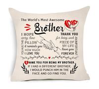 Aconesong The World's Most Awesome Brother Gift for Men Boy Christmas Birthday Decorative Cushion Covers Throw Pillow Cover for Bro Gifts from Sibling (Brother)