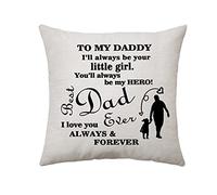 Aconesong To My Dad Gifts Daddy Gift from Daughter Throw Pillow Cover Best Dad Ever Gifts Cushion Covers for Men Birthday Fathers Day Decor, 18 x 18 inch / 45 x 45 cm (MEET059)