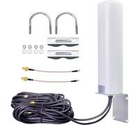 ACONRFTOL 10DBi 4G 5G LTE Antenna Outdoor 698-2700 3300-3800MHz with Dual SMA Male Connector RG58 Cable and SMA Female to TS9 Male RG316 Cable 15CM High Gain for 3G 4G Router Modem Router Wireless