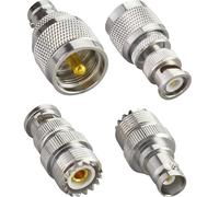 ACONRFTOL BNC to UHF Adapter Kit 4 PCS BNC to PL259 Adapter BNC to SO239 Adapter UHF to BNC CB Radio Antenna Adapter UHF to BNC Male Female BNC to UHF Male Female for Ham Radio CB Communication